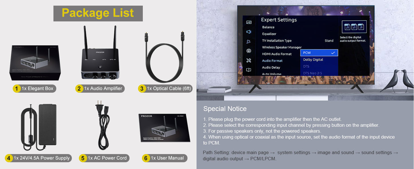 NÖRDIC Bluetooth 5.2 Hi-Fi versterker 192kHz/24Bit 2x100W