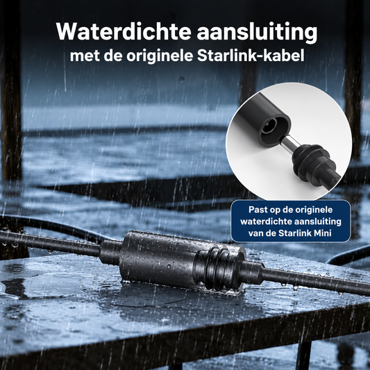 NÖRDIC DC Verlengkabel 22 cm – Geschikt voor Starlink Mini – Waterdicht – DC Female naar Male – UV-bestendig