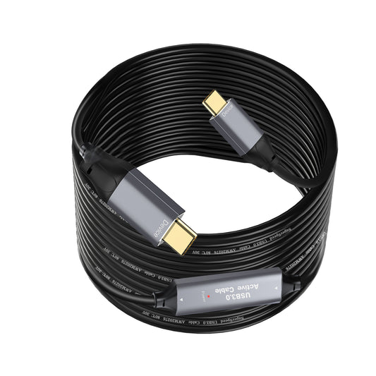 NÖRDIC USB C naar USB C kabel - USB 3.0 - 5Gbps - Geschikt voor Laptop, docking station, SSD & Camera - 20m