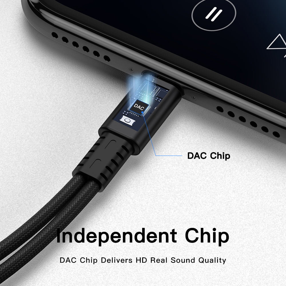 NÖRDIC USB-C naar USB-C + 3.5mm AUX adapter met 60W Power Delivery - 2-in-1 USB-C Audio Splitter