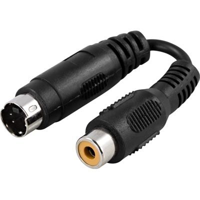 DELTACO AA-10, Mini DIN 4M naar RCA Jack adapter, 0.1 meter