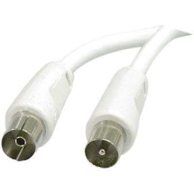 DELTACO AN-102, coaxial antenna cable, IEC 169-2 IEC 169-2, gold-plated connectors, white, 2 meters