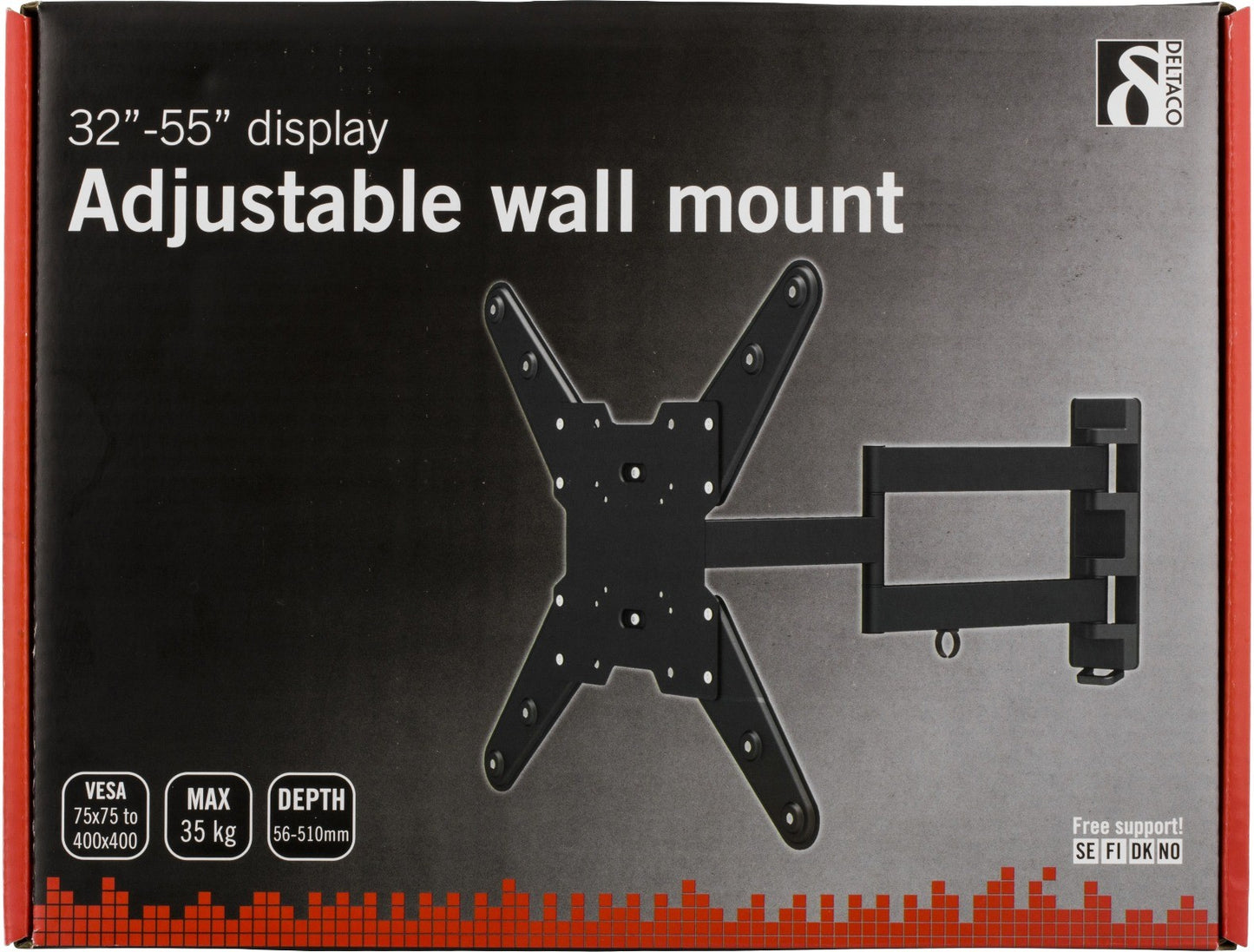 DELTACO ARM-425 Universele TV Wandsteun, Geschikt voor TV's van 32 t/m 55 inch