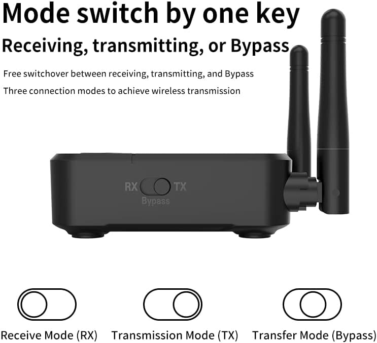 NÖRDIC BT18 Bluetooth 5.2 Ontvanger - DAC - Bluetooth Zender - Dual-link - Draadloos - 3,5 mm, AUX RCA - Qualcomm aptX HD - AptX-LL