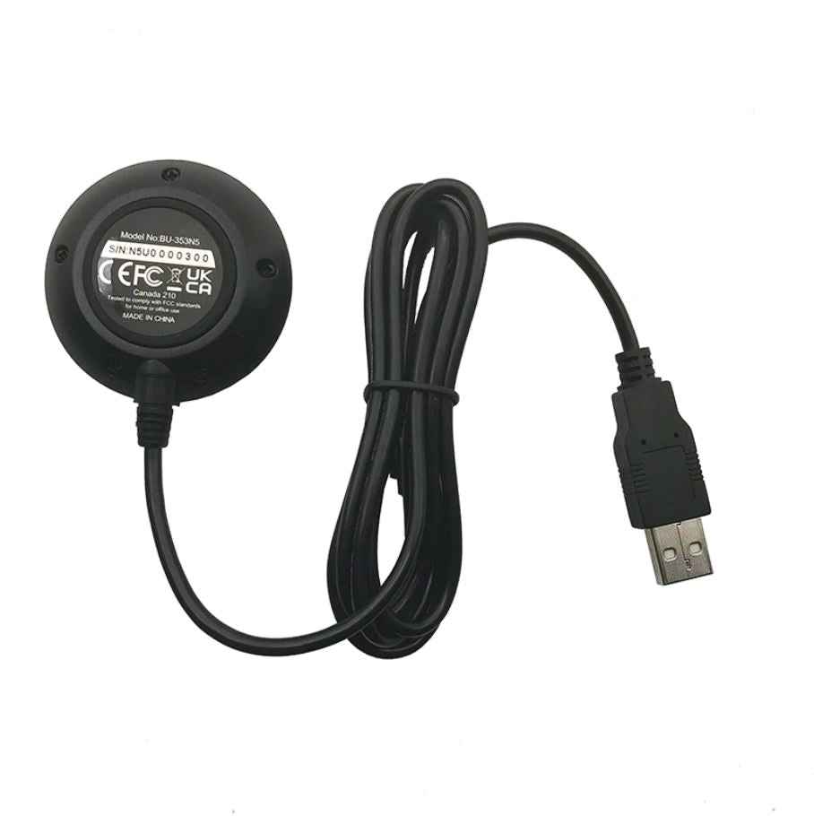 GlobalSat BU-353N5, High Precision GPS Receiver, USB Connection, Magnetic Mount, Waterproof