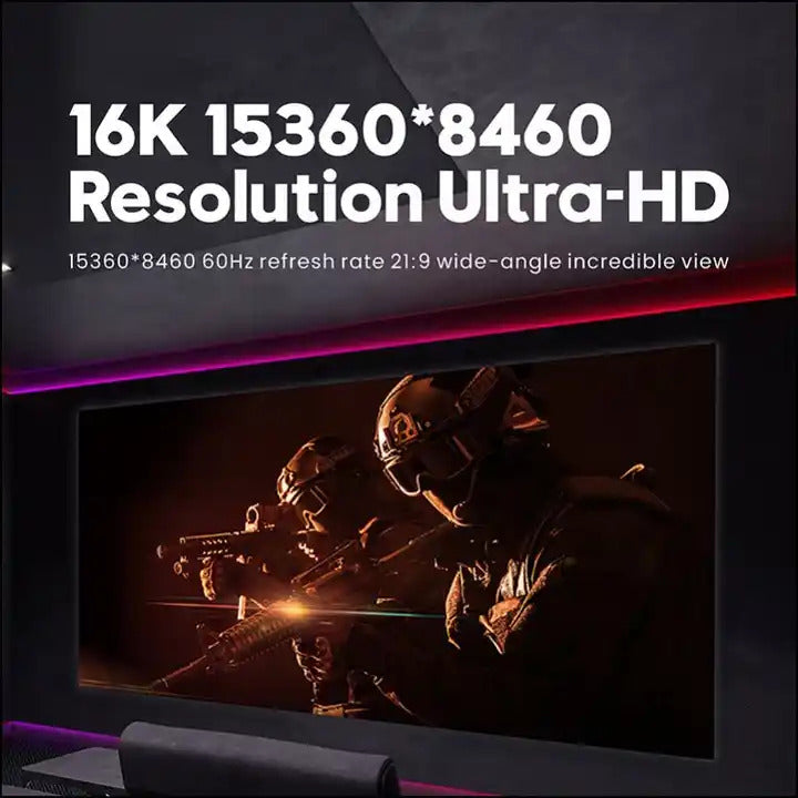 NÖRDIC DP-615 Displayport 2.1 Cable - VESA certified - UHBR20 - 80Gbps - 16K60Hz - HDR - HDCP2.2 - 1.5m