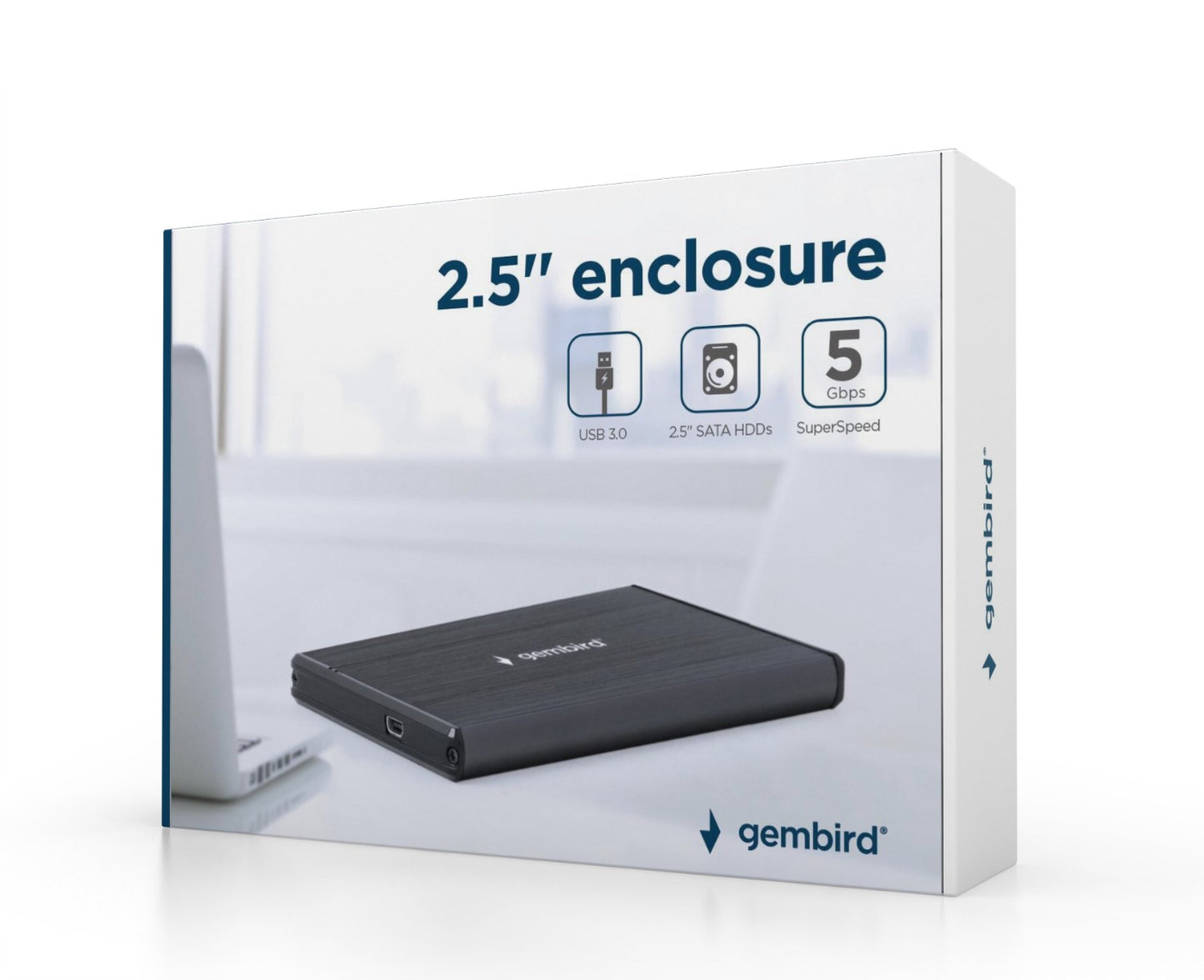 Gembird EE2-U3S-3 External HDD Enclosure - 2.5 inch SATA - USB3.0 - 5 Gbps - Black