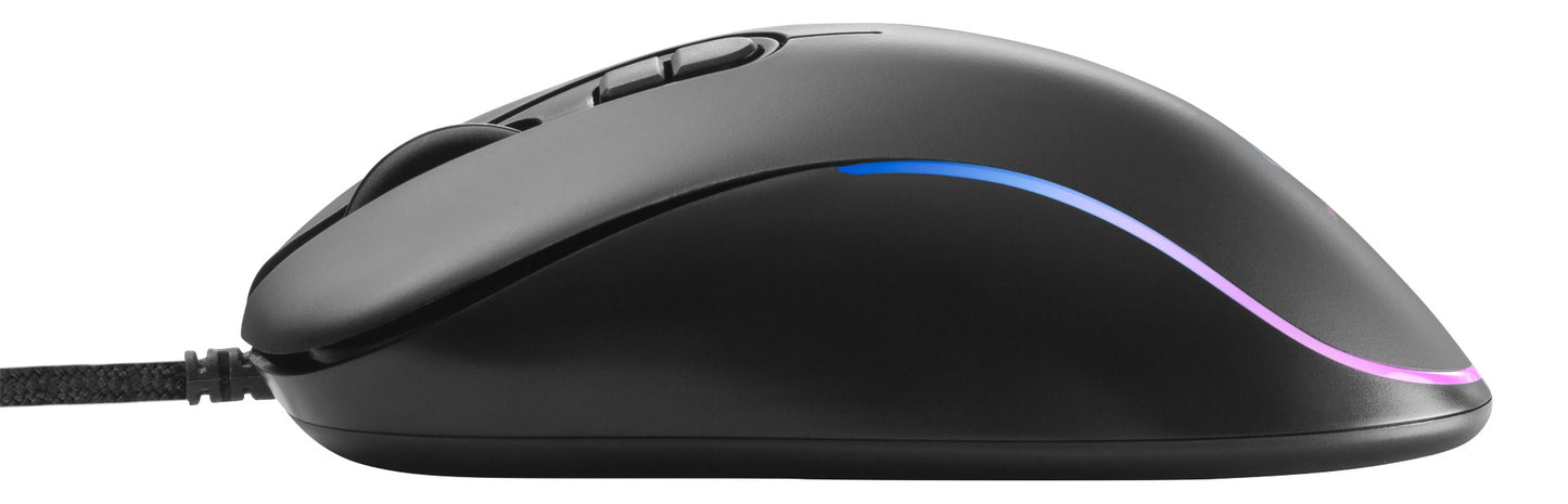 DELTACO GAM-104 Optical USB gaming mouse - RGB lighting 800-2400 DPI - 7 LED modes - Black