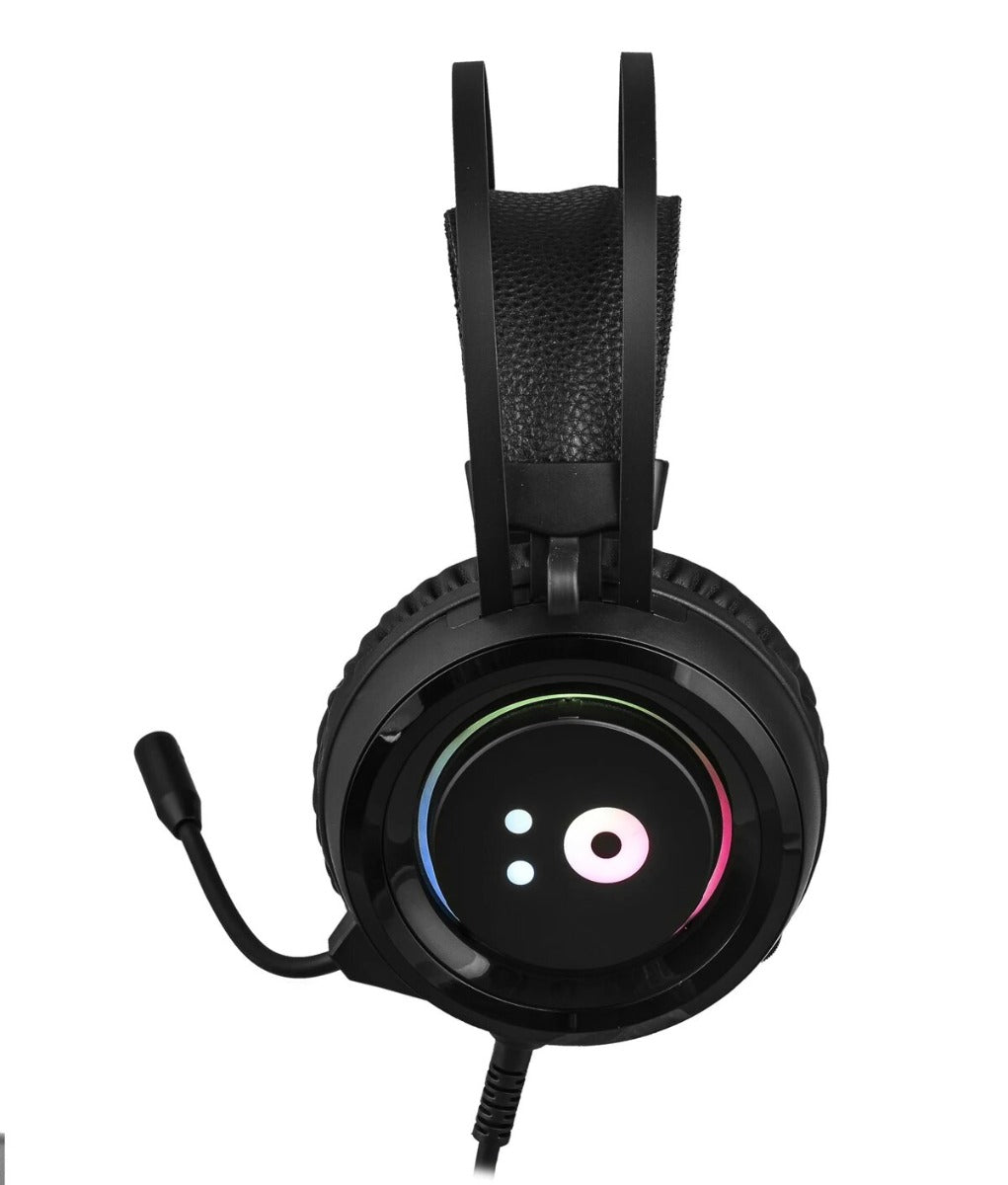 NÖRDIC GAME-N1043 RGB Gaming Headset with Microphone, LED, 1.8 m Wired USB Cable, Black