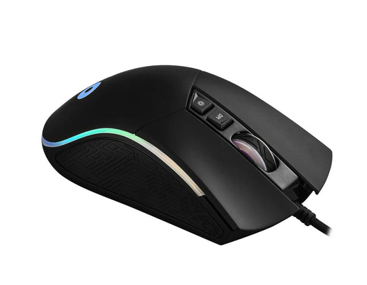 NÖRDIC GAME-N1042 RGB USB gaming muis, 7 LED kleuren, 6400 DPI, Bedraad, zwart