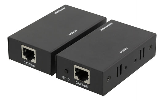 DELTACO HDMI-5002, HDMI via Ethernet-extender, tot 60 m, Full HD, Cat 6, zwart