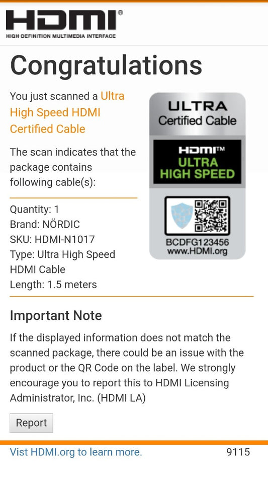 NÖRDIC HDMI-N1017 HDMI Ultra High Speed kabel - Gecertificeerd - 8K 60Hz - 48Gbps - Dynamische HDR eARC ondersteuning - HDMI 2.1 - 1.50m - Rood/Zwart