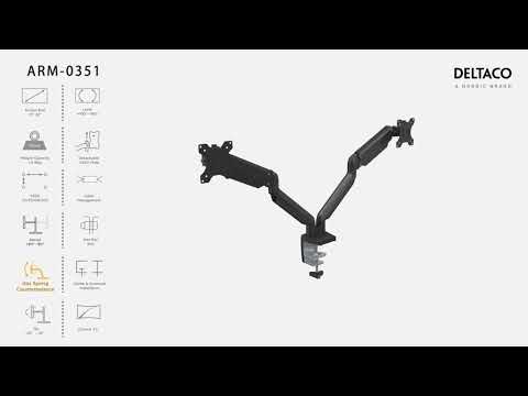 Deltaco ARM-0351 flat panel bureau steun 81,3 cm (32") Klem/doorvoer Zwart