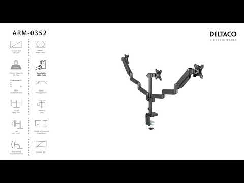 Deltaco ARM-0352 flat panel desk mount 68.6 cm (27") Clamp Black
