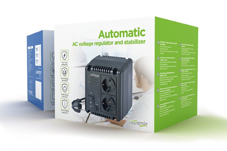 Automatische Spanningsregelaar (AVR) - 1000VA (600W) - Stabilisator & Bescherming - Zuivere Sinus