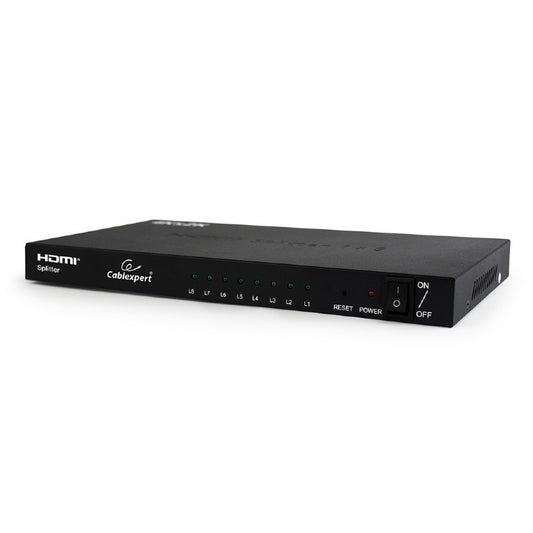Cablexpert 8-poorts HDMI Splitter - 4K 30Hz - 1x HDMI in - 8x HDMI uit - Ingebouwde versterker - Geschikt voor TV, monitor & projector