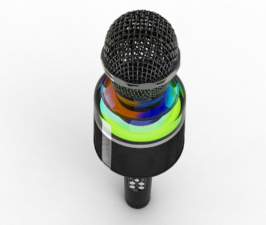 Gembird Draadloze Karaoke Microfoon met Ingebouwde Speaker – Bluetooth, LED Verlichting & Equalizer