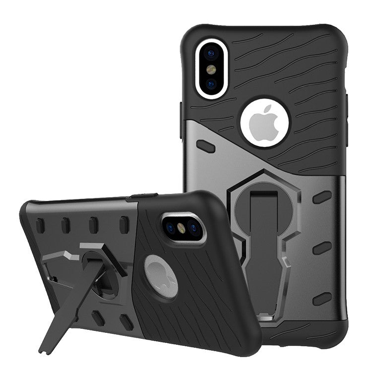 Sniper IPX-122, Case for iPhone X, Rotatable Tripod, Heat Cutouts - Dark Gray