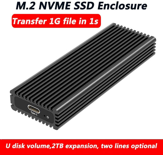 Maiwo K1687P Externe USB-C behuizing voor M.2 NVMe - SSD naar USB3.1 GEN2 - M-Key ondersteuning UASP en TRIM - 6 Gbps SATAIII - 10 Gbps - Zwart