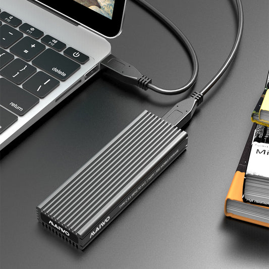 Maiwo K1687P2 External 2 SATA & NVMe SSD Enclosure - USB3.1 GEN2 - 10Gbps - Black
