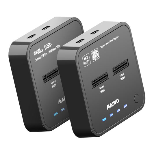 Maiwo K3016S Docking Station voor het klonen van M.2 SATA - SSD - B + M Key - Zwart