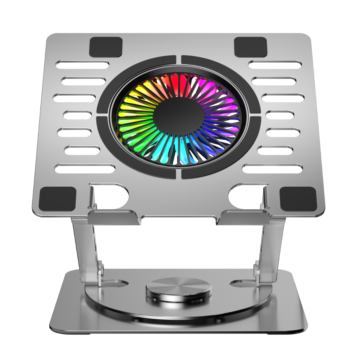 NÖRDIC LH-577 Laptop standaard met ventilator - RGB - Notebook - Draaibaar - 2x USB-A