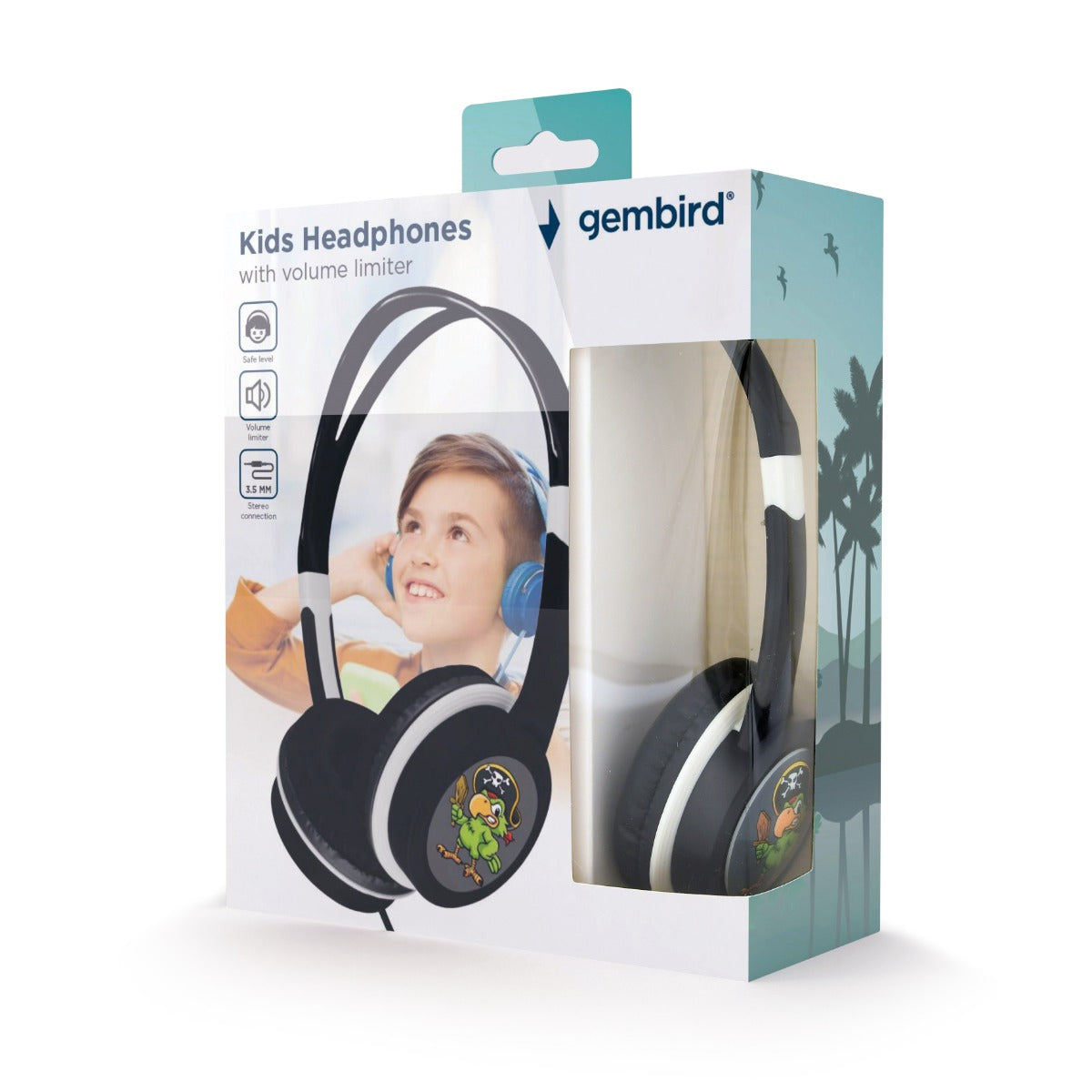 Gembird MHP-JR-BK Koptelefoon voor kinderen - Volumebegrenzing - On-ear - Zwart