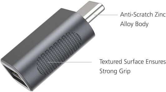 NÖRDIC OTG-C4 USB-A 3.0 OTG naar USB-C adapter - Space Gray