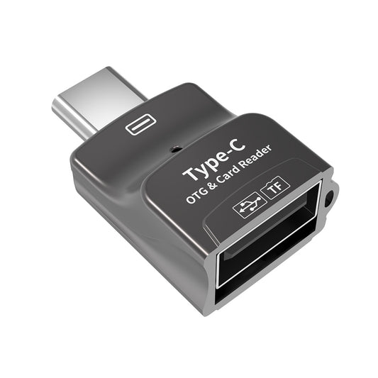 NÖRDIC OTG-C9 OTG USB-A to USB-C adapter - USB3.1 - Card reader 2TB - Gray
