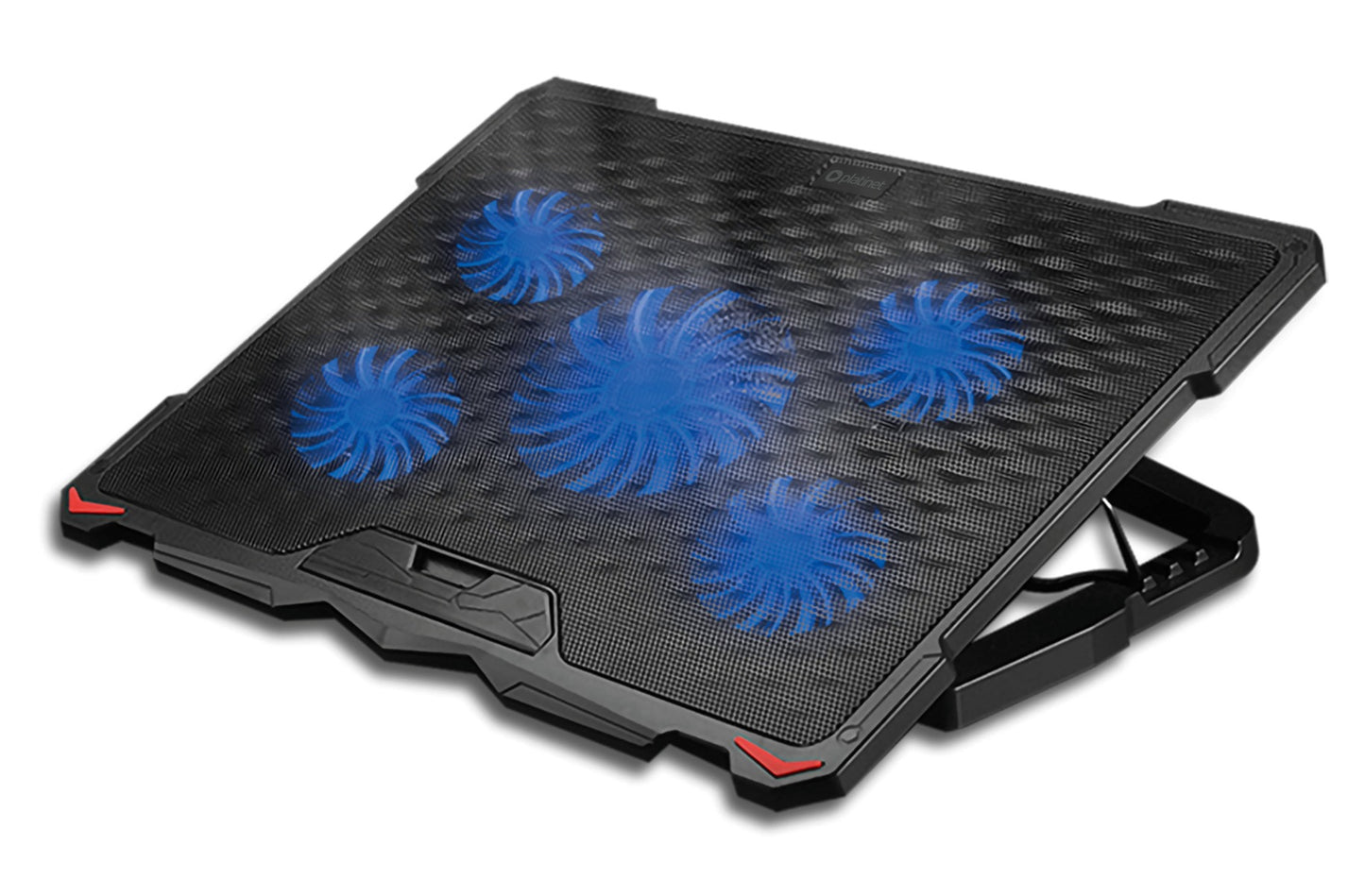 Platinet PLCP5FB Laptopkoeler - 10”-17.3” Inch - Hoogte verstelbaar - 5 Ventilators - 2xUSB - Zwart