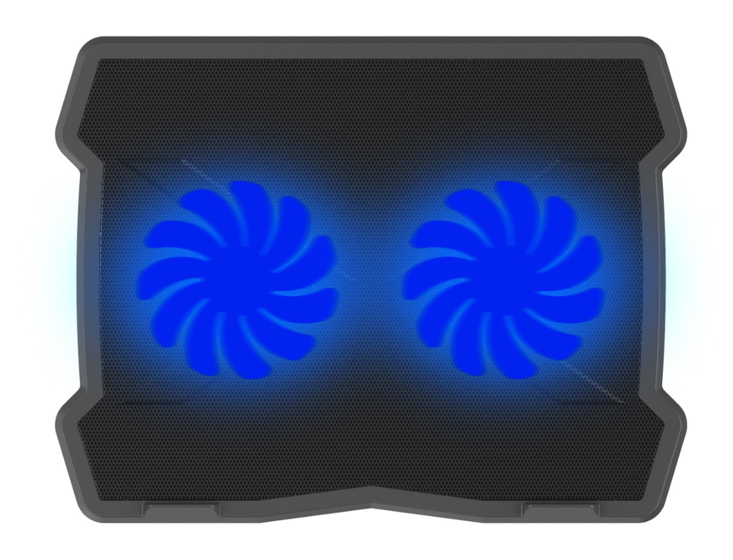 Platinet PLCP2FB Laptopkoeler - 10”-15.6” Inch - Hoogte verstelbaar - 2 Ventilators - 2xUSB - Zwart