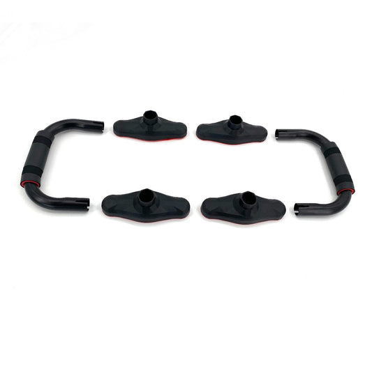 FDW AS8107 Opdruksteunen - Push up bars - Krachttraining - Zwart/Rood