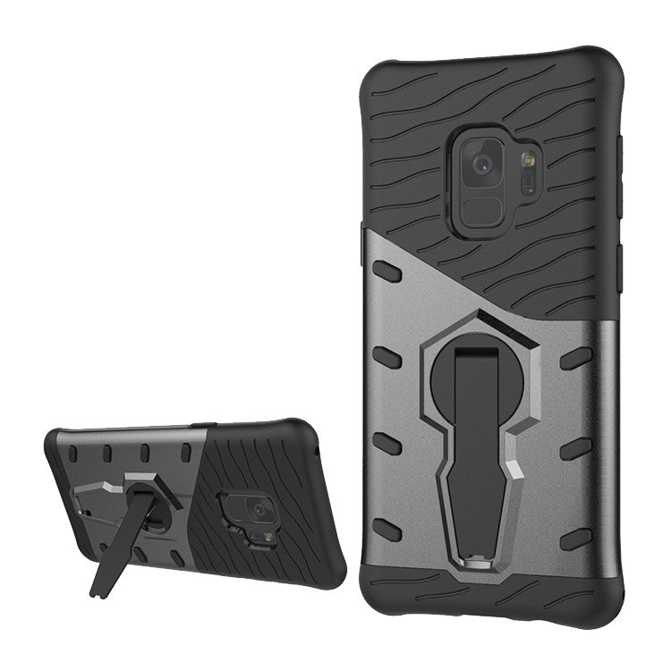 Sniper S9-101, Case voor Galaxy S9, roterend statief, uitsparingen voor warmte - donkergrijs