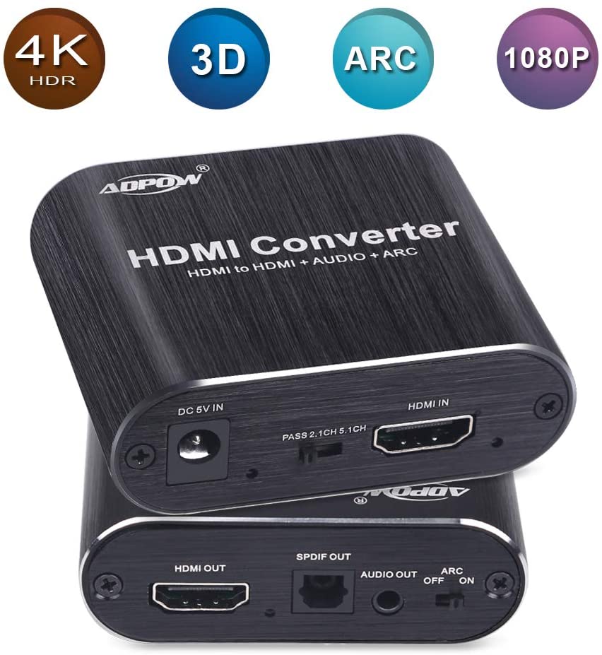 NÖRDIC SGM-138 HDMI Audio extractor HDMI to HDMI, Toslink, 4K 60Hz, Black