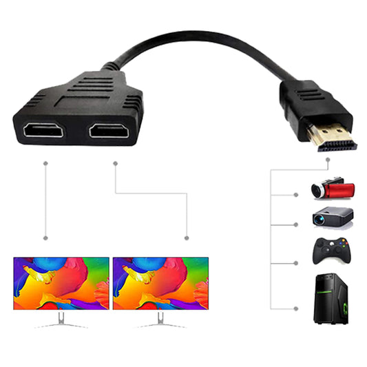 NÖRDIC SGM-143 HDMI splitter 1 output naar 2 input , 1080p, Zwart