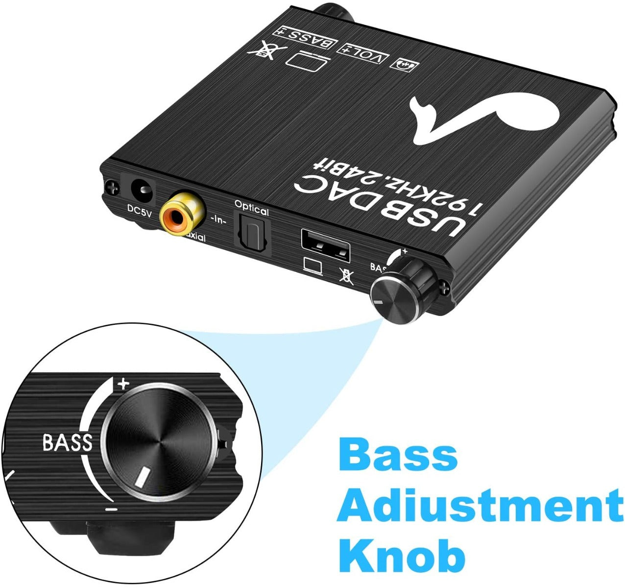 NÖRDIC SGM-170 Digitaal naar analoog converter - SPDIF - Coaxiaal - USB - analoog L/R en 3,5 mm stereo - Zwart