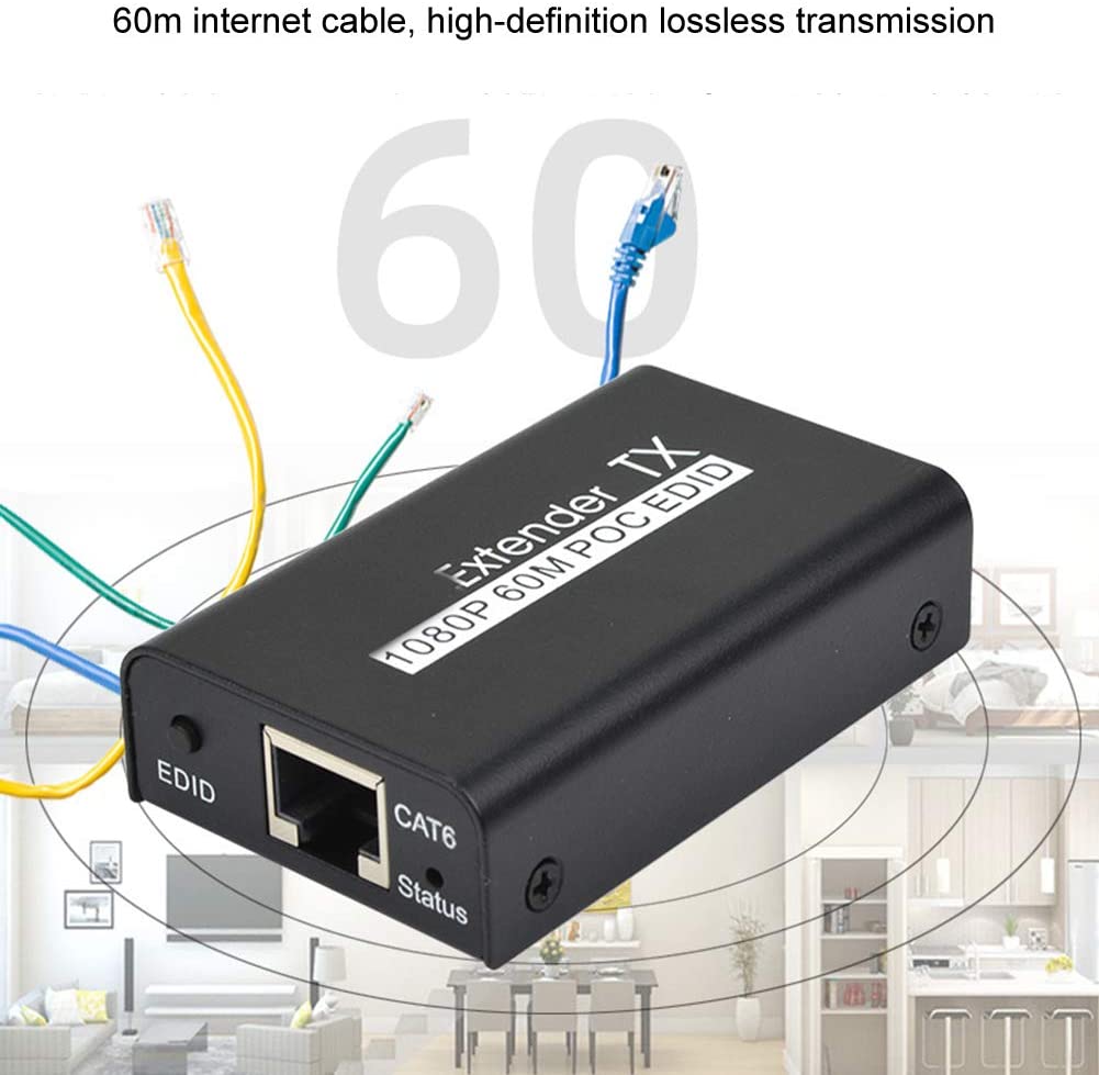 NÖRDIC SGM-187 HDMI Extender set over ethernet Cat6 - 60 m - 1080P 60Hz - Zwart