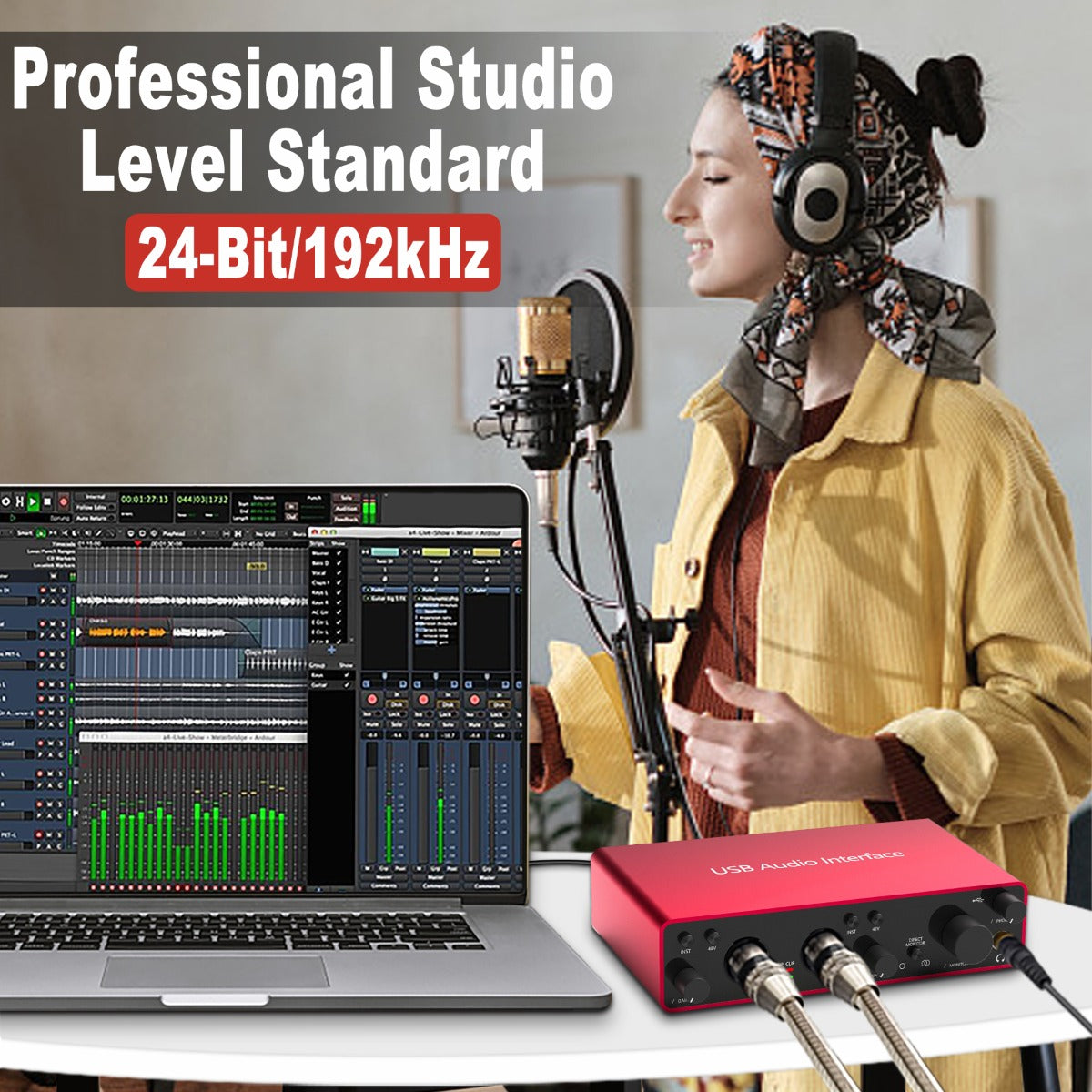 NÖRDIC SGM-226 USB Audio-interface - 2e Generatie - 2i2 - 24bit - 192kHz - Rood