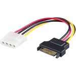 DELTACO SATA-S5, Intern Molex (4-pin) SATA Multi kleuren electriciteitssnoer, 14cm