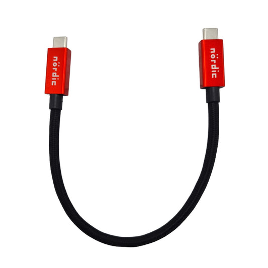 NÖRDIC USB4-053 USB-C - 100W snel opladen - 8K60Hz - 4K120Hz - 5K60Hz - 2x4K60Hz - Thunderbolt 4 en 3 - 0.5m - Rood