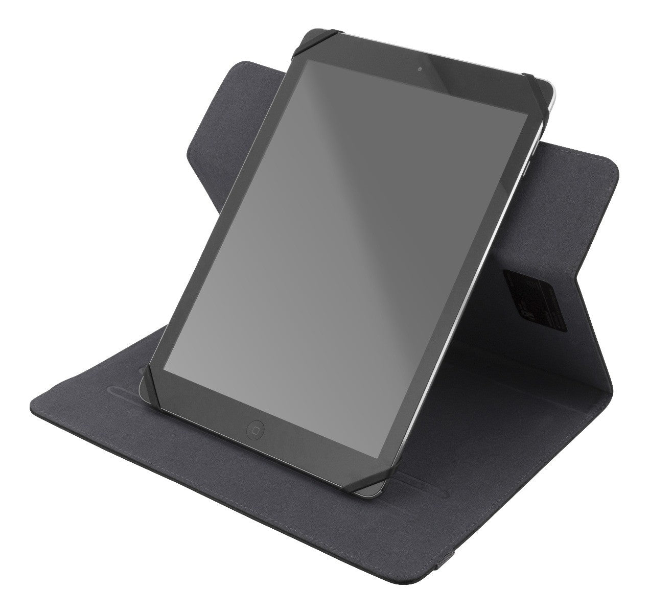 DELTACO TPF-1220, Universele tablet cover, 9 / 10.1", geïntegreerde standaard, 360 graden draaibaar, zwart