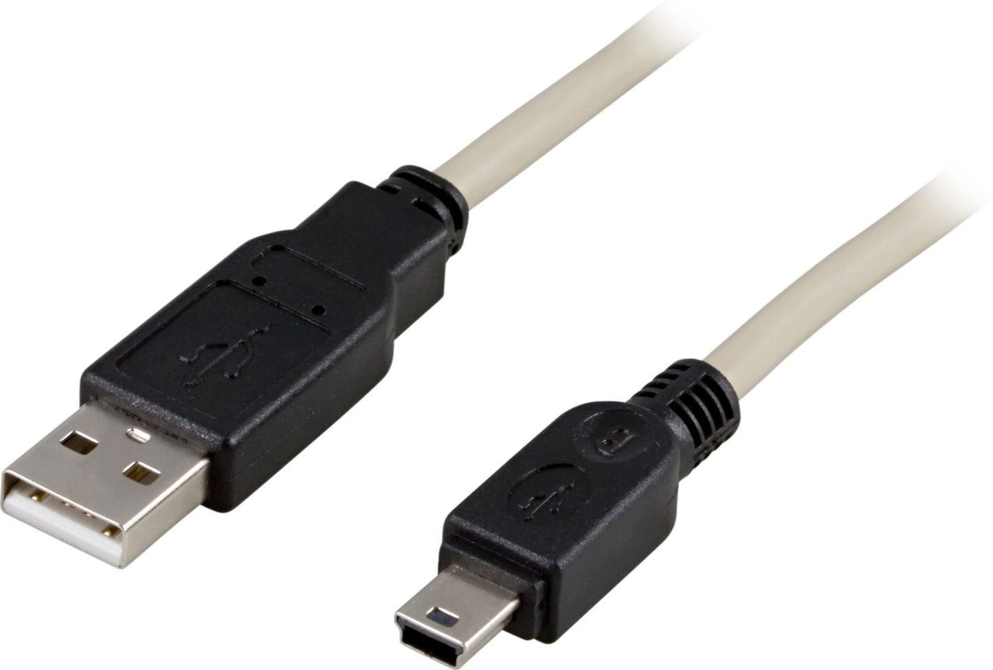 DELTACO USB-23, USB 2.0 Cable A/B-mini, USB A - Mini-USB B, Male/Male USB Cable, 0.5 meter