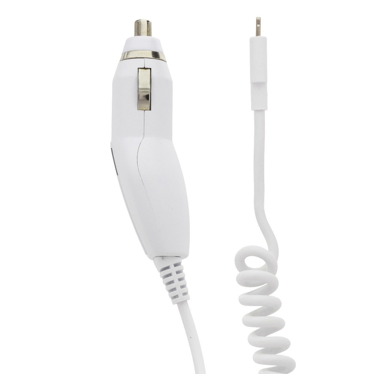 DELTACO USB-CAR72, Autolader met lightning aansluiting, 1A, MFi , 1,8 m spiraalkabel, wit