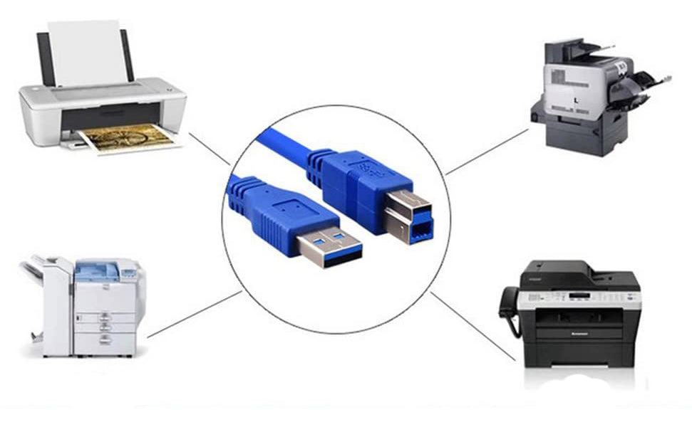 NÖRDIC USB3-100 USB-A 3.1 to USB-B cable - Super Speed - 1m - Blue