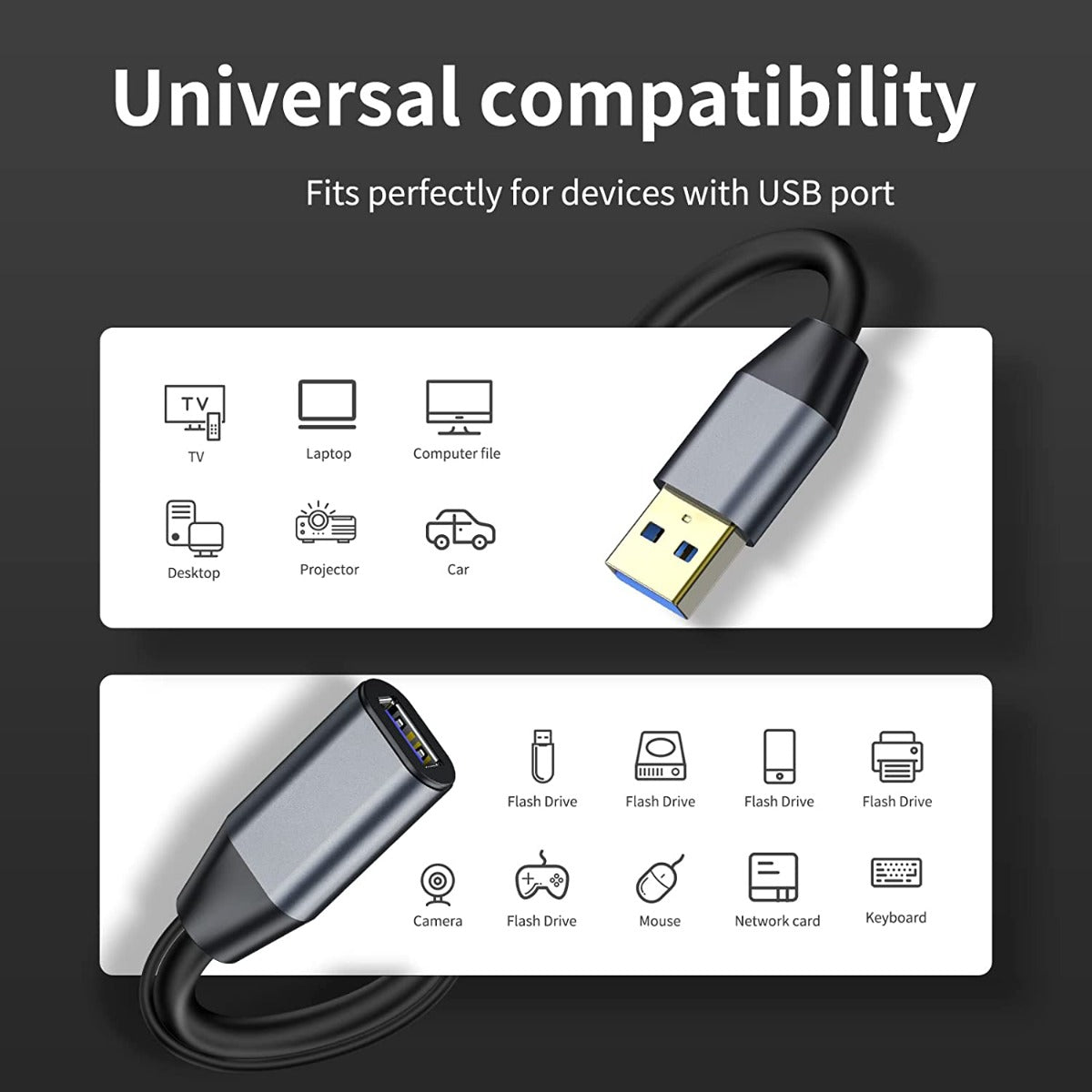 NÖRDIC USB3-EX16 USB Actieve verlengkabel 3.1 - 5Gbps - 15m - Zwart