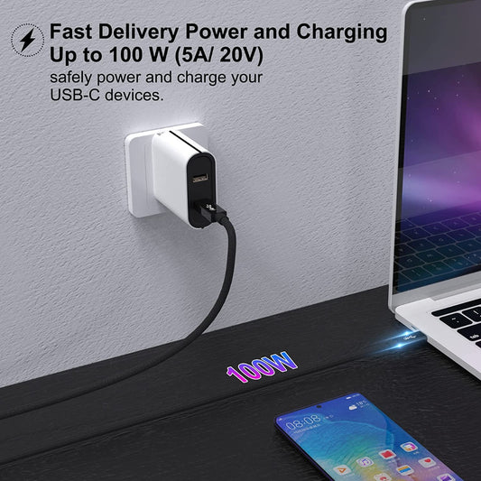 NÖRDIC USB4-250 USB-C to USB-C cable - USB3.2 Gen2 - PD100W - 40Gbps - 8K - 2.5m - Black