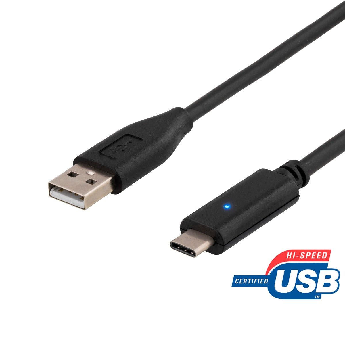 Deltaco USBC-1002 USB-C naar USB-A kabel - 480 MBps - 0.25 meter - Zwart