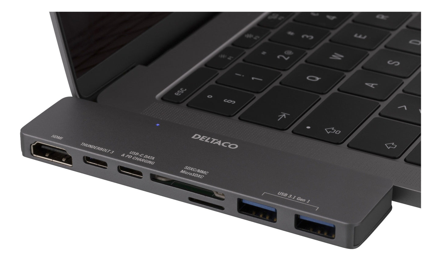 DELTACO USBC-1290 Dual USB-C Dock for MacBook Pro 2016 - Thunderbolt 3, 100W USB-C PD, 4K HDMI