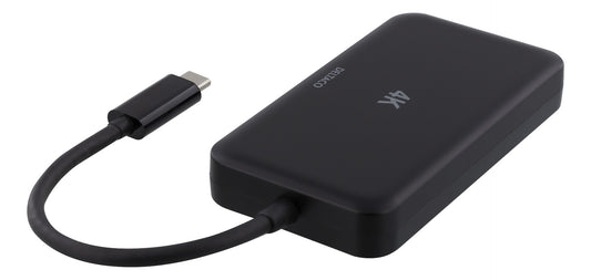 DELTACO USBC-MULTI USB-C adapter naar HDMI / DP / DVI / VGA - 4K - Zwart