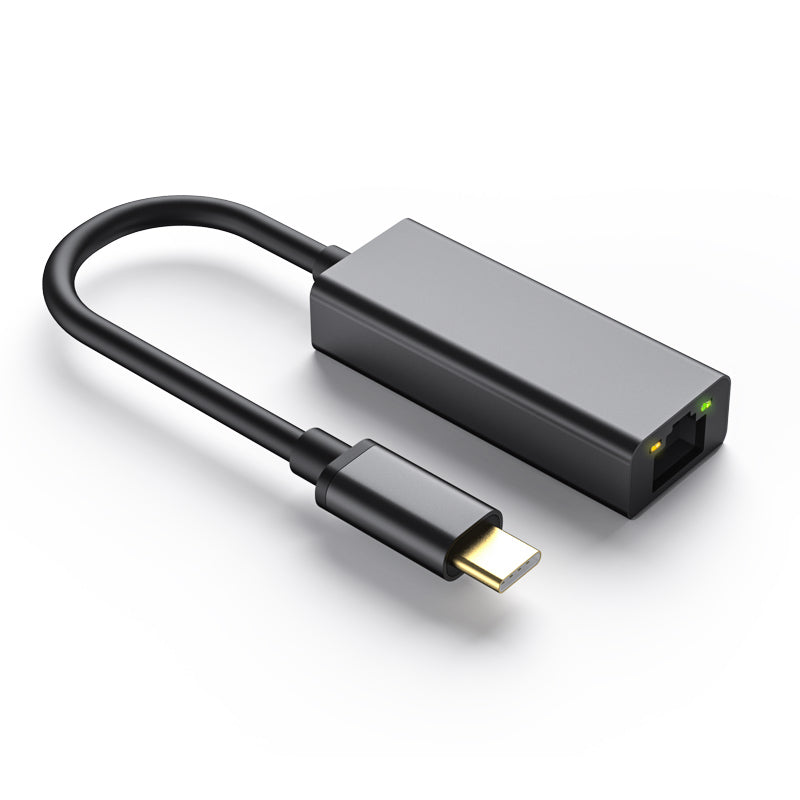 NÖRDIC USBC-N1199 USB-C naar RJ45 Netwerkadapter - Thunderbolt 3,4 - Space grey